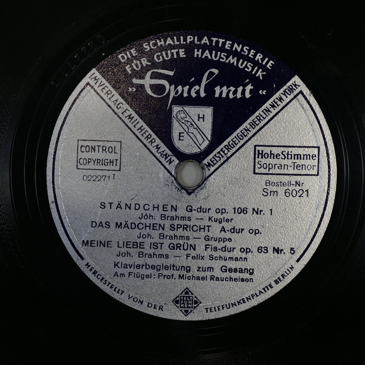 Ständchen, op. 106, 1 - Das Mädchen spricht - Meine Liebe ist grün, op. 63, 5