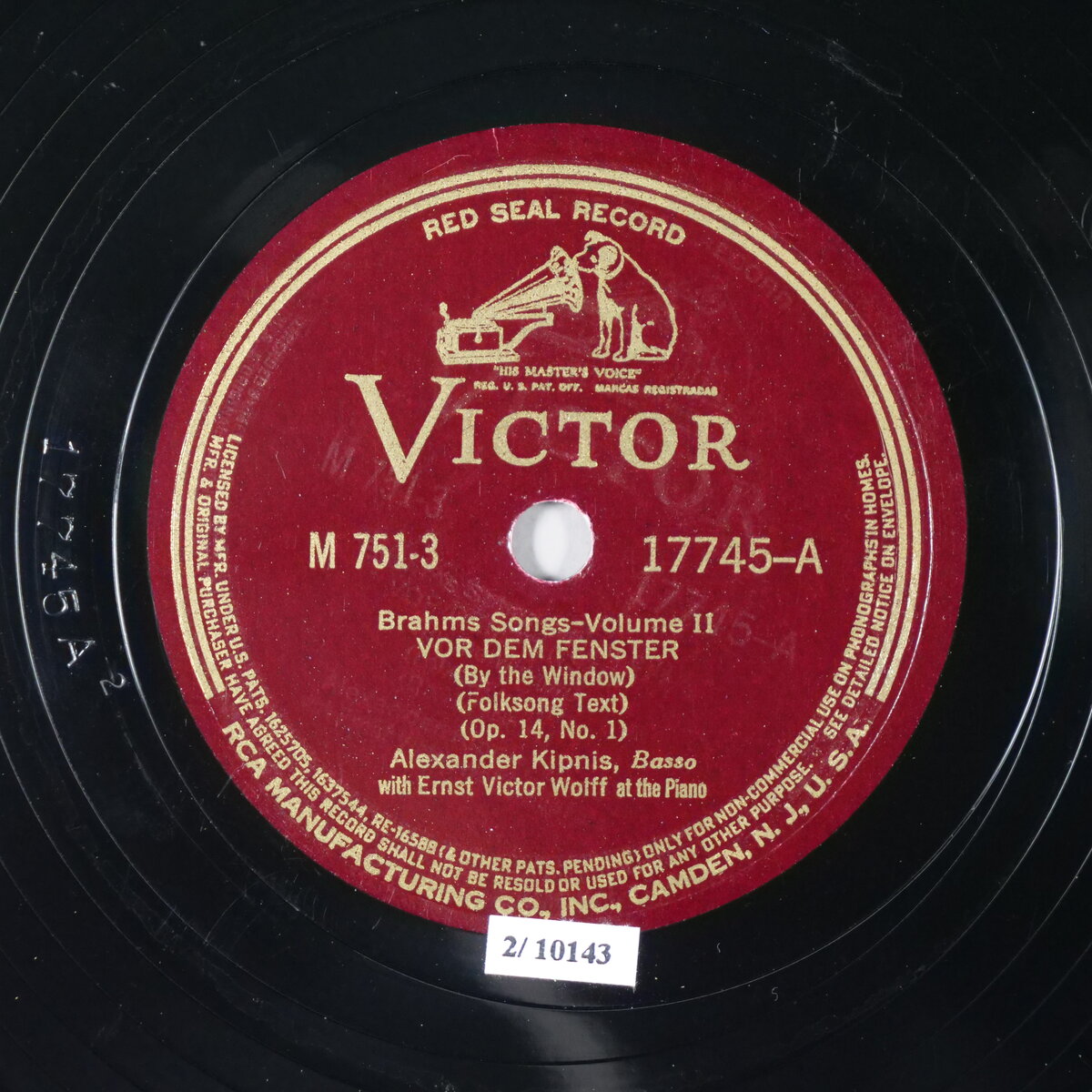 Vor dem Fenster op. 14 No. 1