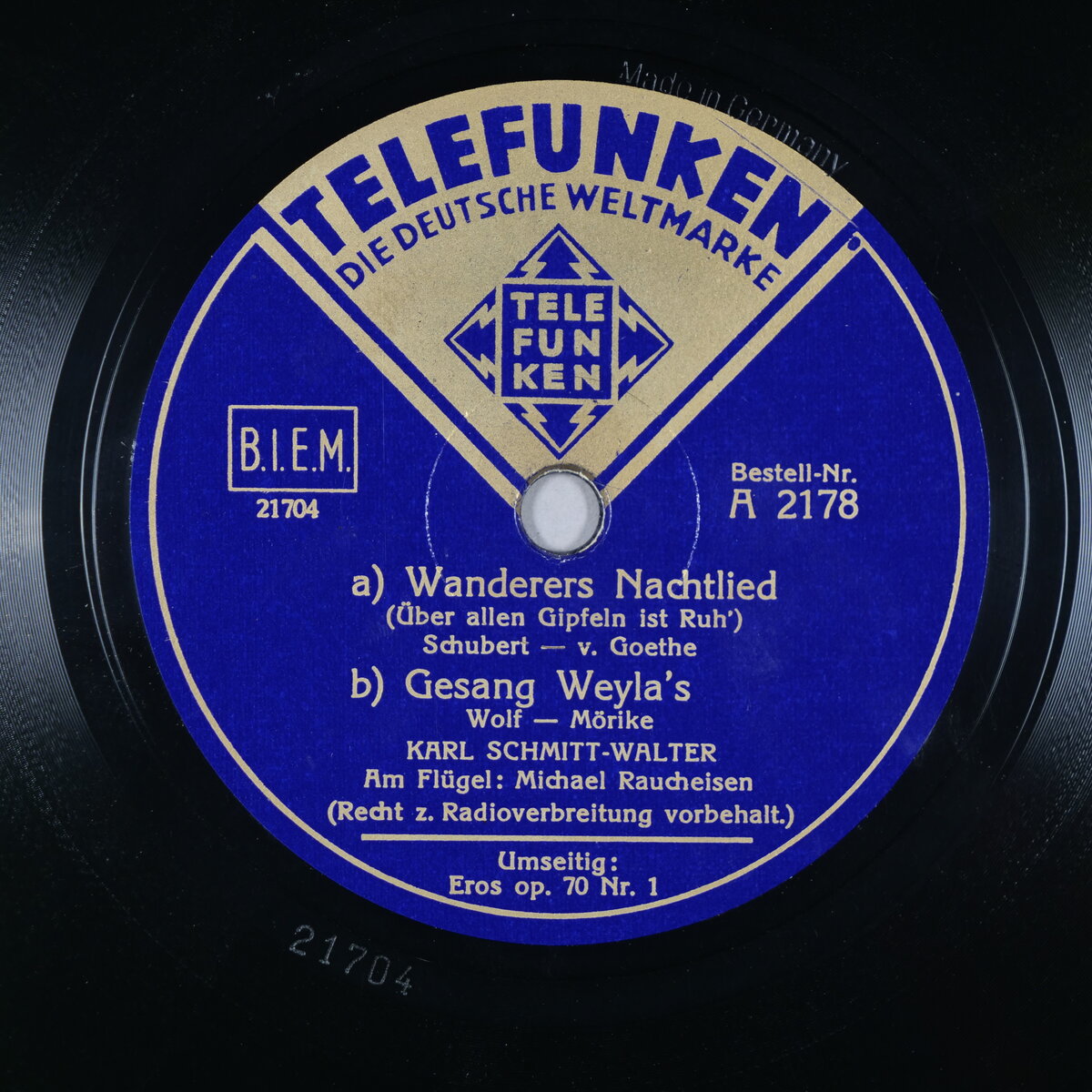 a) Wanderers Nachtlied - b) Gesang Weyla's