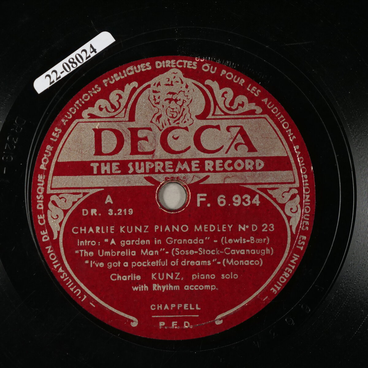 Charlie Kunz Piano Medley No. D. 23 - Part 1
